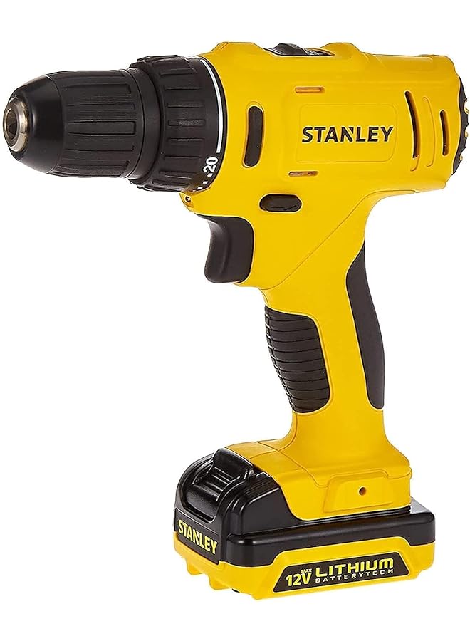 Stanley Cordless Hammer Drill 12V 1.5Ah Li Ion Battery + 16 Pieces Drill And Screwdriver Bits Set Sch121S2Kme1 B5 - Image 1