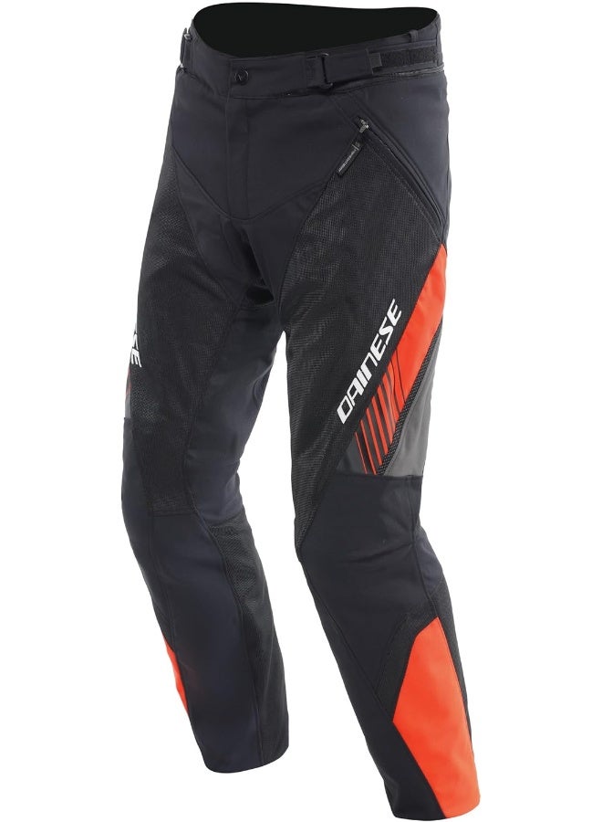 Dainese Dainese - Drake 2 Air Absoluteshell Pants, Motorbike Waterproof Trousers, Ventilated, with Removable Knee Protectors, Men, Black/Red-Fluo, 52 - Image 1