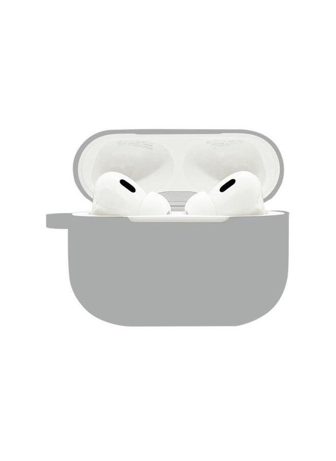 Generic - Suitable For Airpods Pro2 Protective Case Silicone Airpods4 Apple Wireless Bluetooth Headset Case-Color:Light Gray (with Hanging Ears 1.2mm)-Applicable Models:Airpods Pearlescent Bag Packaging - Image 1