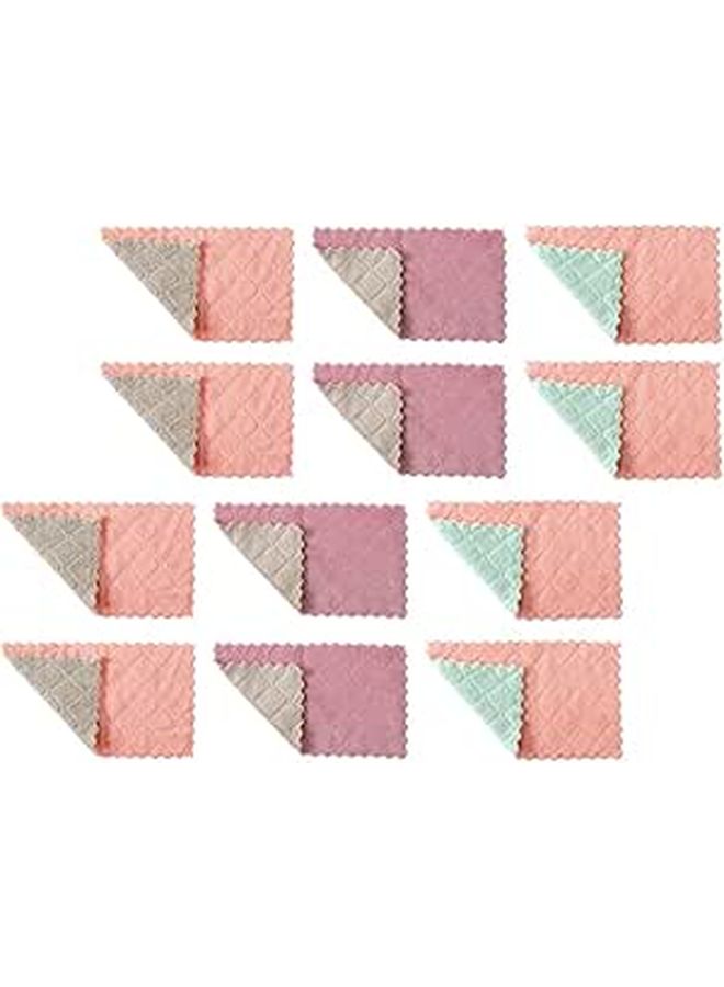 Thick Dual Color Microfiber Kitchen Dish Towels 20 Pack Non Stick Oil Dishcloths - Image 1