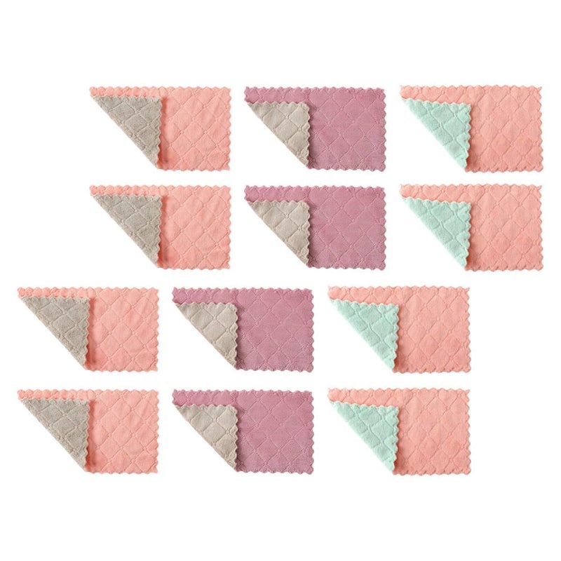 Thick Dual Color Microfiber Kitchen Dish Towels 20 Pack Non Stick Oil Dishcloths - Image 2