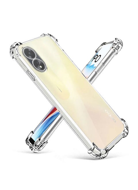 Back Cover Clear Case Transparent For Oppo A38 4G/A18 4G Soft Flexible Tpu Shockproof Camera Bump and Military Grade Drop Protection