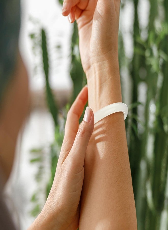 Landical 2.44 Inch Natural Jade Bangle Bracelet for Women Elegant Jade Bangle Bracelet with Box Thin Good Luck Jewelry Gift, about inner diameter 2.44 inch, natural white jade, natural white jade - Image 4