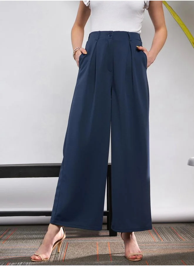 ساسافراس Front Pleated Loose Fit Pants by Styli