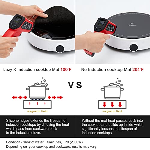 Lazy K Induction Cooktop Mat - Silicone Fiberglass Scratch Protector - for Magnetic Stove - Non Slip Pads to Prevent Pots from Sliding During Cooking_ Black (11inches) - Image 5