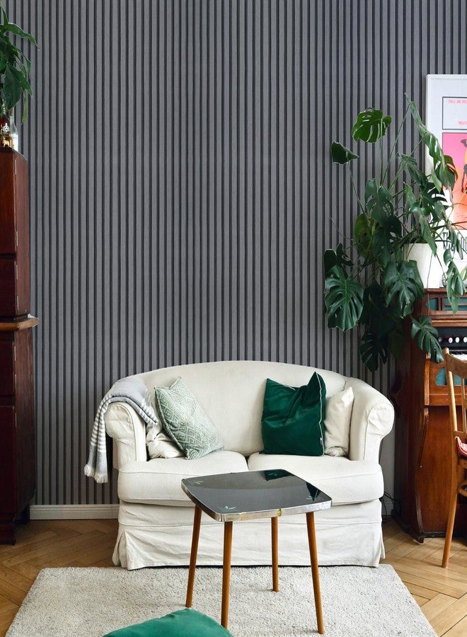 SYYKDEF Wood Peel and Stick Wallpaper Wood Slats, Self Adhesive Wood Contact Paper, Removable Wood Wall Covering Home DIY for Wall Decor Bedroom, 17.3" X 118", Easy-to-Apply - Image 2