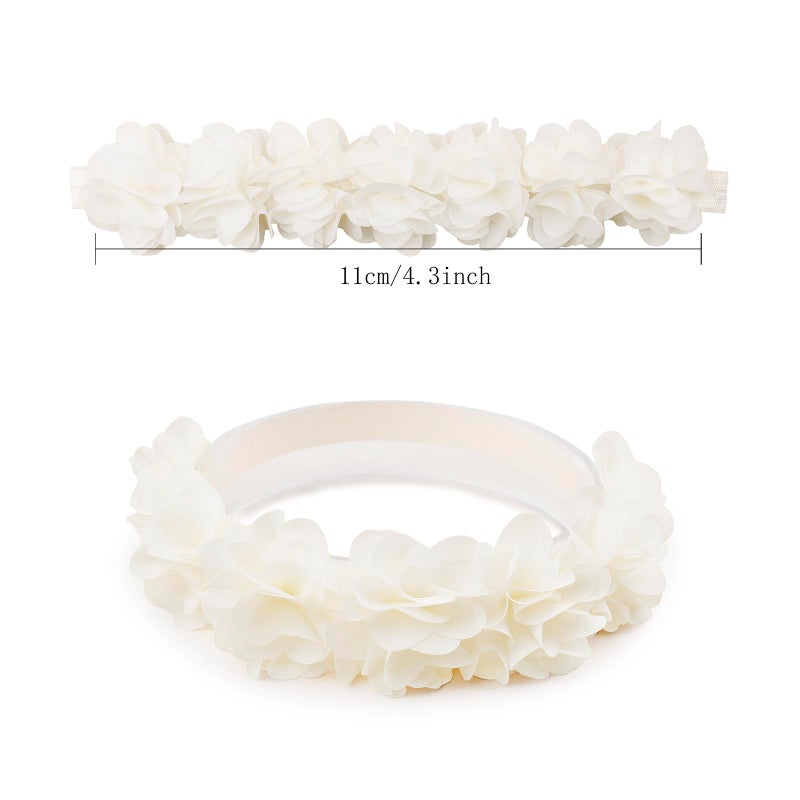 BFNAAgirl Baby Girl Floral Headband Nylon Flower Crown Elastic Hairband 3pcs Hair Accessories Gift for Girls (9557-001) - Image 3