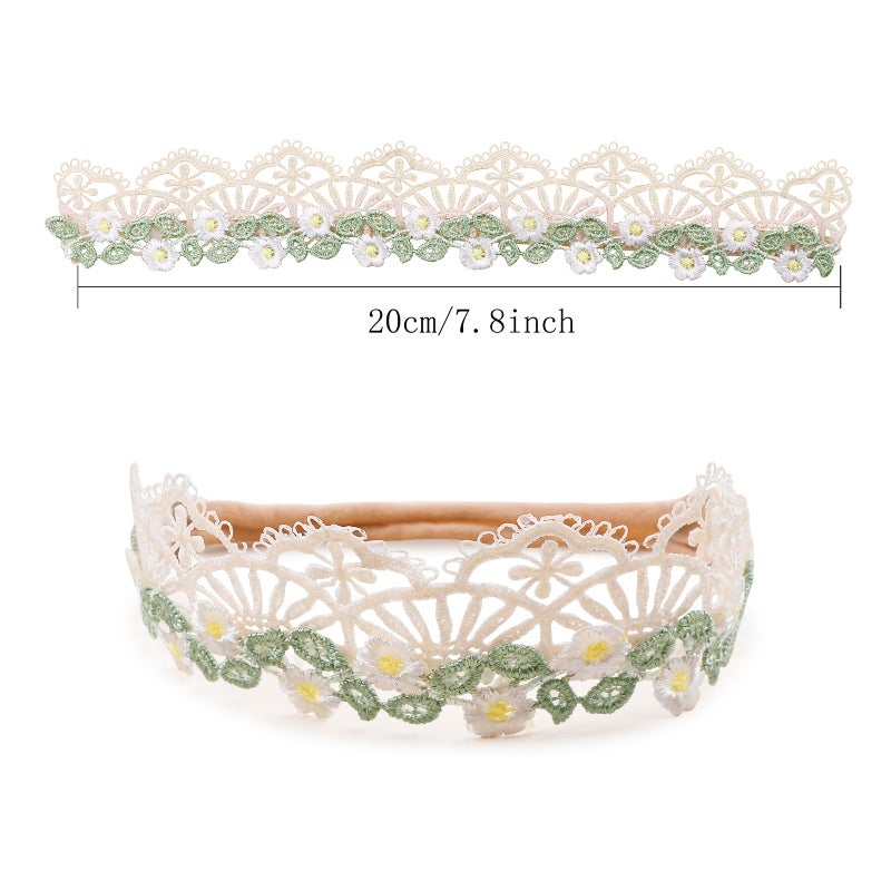 BFNAAgirl Baby Girl Floral Headband Nylon Flower Crown Elastic Hairband 3pcs Hair Accessories Gift for Girls (9557-001) - Image 4