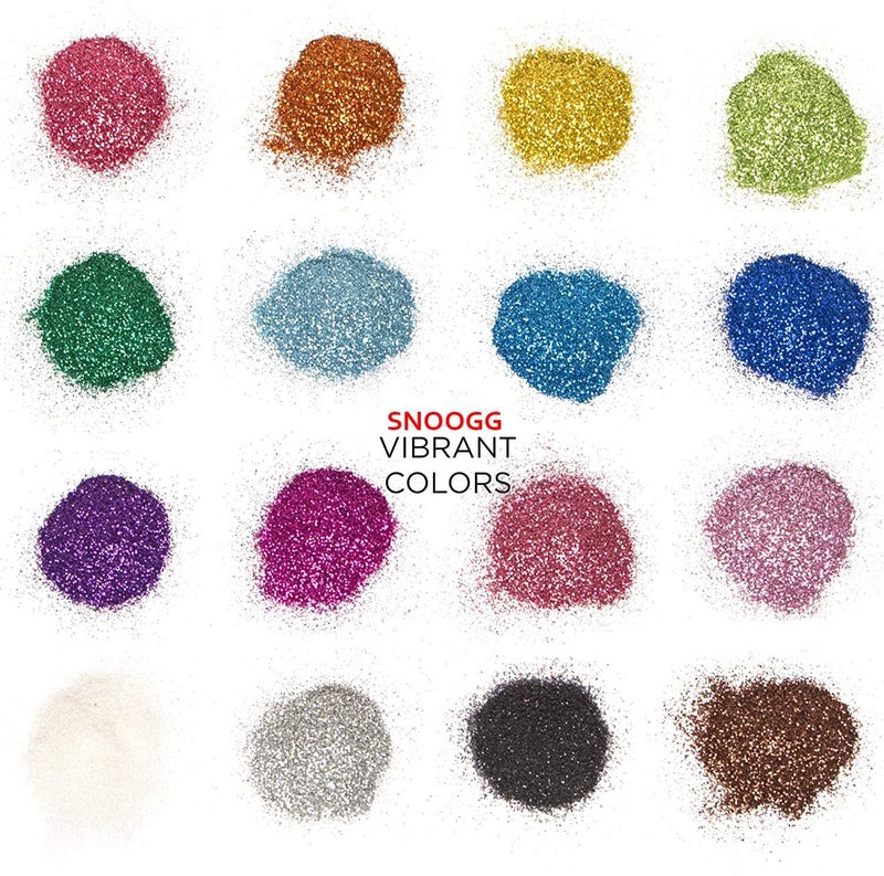 Snoogg SNOOGG Fine Glitter for Crafts DIY Resin Art tumblers Candle Slime Making Face Eyeshadow Nail Art Slime Zipper Bag Pack 15 Gram Each300 Gram All  - Image 3