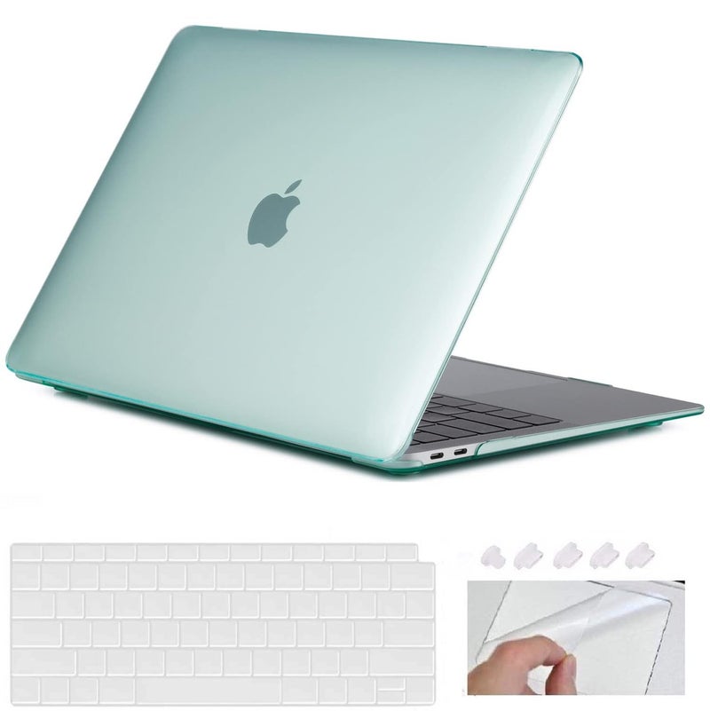 GIOIA BAZAAR Case for MacBook, Plastic Hard Shell Case Cover Compatible with MacBook Air 13 inch (2020 2019 2018 Release) M1 A2337 A2179 A1932 with Retina Display & Touch id (Matt Green) - Image 1