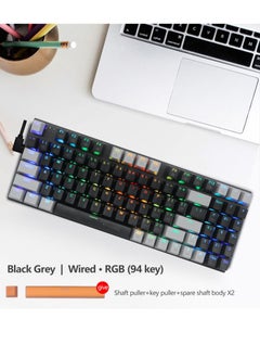 E-YOOSO 94 keys Gasket Mechanical Keyboard, Wired Blue Switch Gaming Keyboard with Number Pad and Soundproof Cotton,RGB Backlit Keyboard for PC/Computer, Black Grey  - Image 3