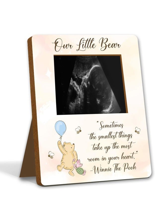 ALodr Winnie Baby Shower Picture Frame, Winnie Ultrasound Picture Frame, Winnie Baby Shower Sign, Winnie Gender Reveal Decor, Winnie Pregnancy Milestone Keepsake, Winnie Baby Shower Decor, Winnie Gifts - Image 1