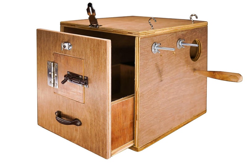 CRIB FACTORY Breeding Box for African Love Birds | HIGH-QULITY Plywood | Door with Tray Model 12 x 8 x 8 inch (Medium Size) - Image 1