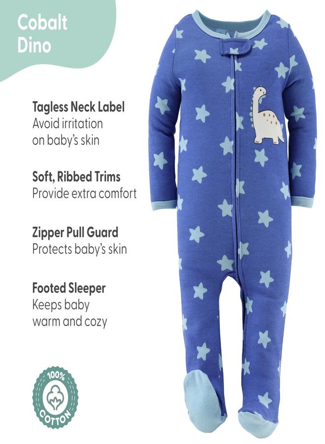 The Peanut Shell The Peanutshell Baby Boy Sleeper Set for Newborns & Infants 0-3, 3-6, 6-9 Months (3-Pack) - Cobalt Dino Multicolor - Image 4