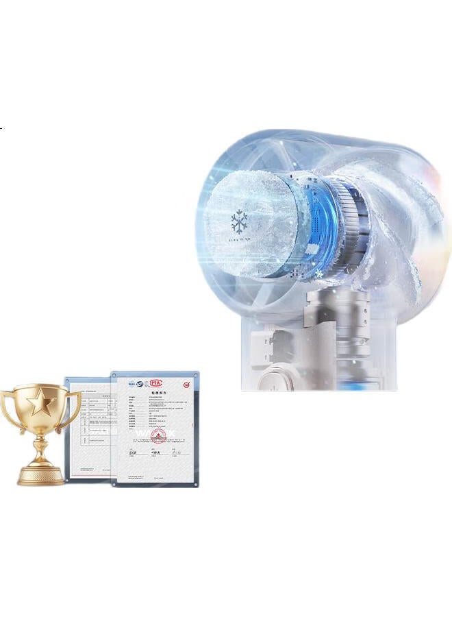 Solove F03 Handheld Fan Portable Mini High Speed Usb Small Fan Semiconductor Cooling Turbine Concentrated Wind Energy Saving Electric Fan Summer Outdoor Long Endurance Ice Blue - Image 2