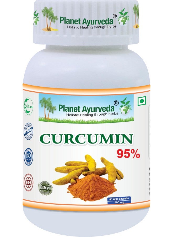 Planet Ayurveda Curcumin 95% Capsules, Herbal Supplement - 60 Capsules, Haridra (Curcuma longa)