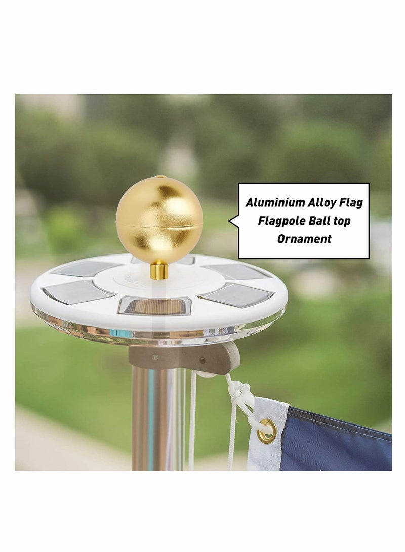 Excefore زخرفة كرة علم على عمود، كرة ذهبية بقطر 3 إنش لعمود العلم، زخرفة مصنوعة من الألمنيوم مقاومة لعوامل الطقس لتوضع في قمة أعمدة الأعلام الخارجية - Image 4