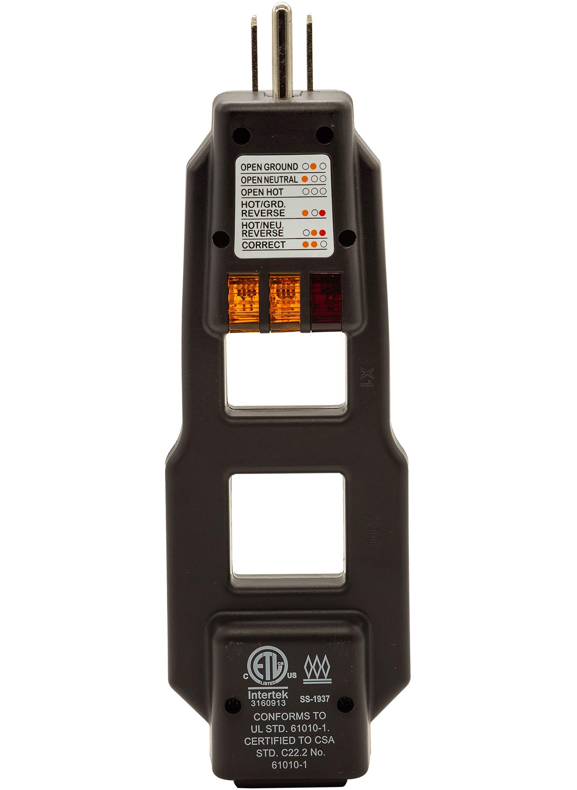Triplett ET200 AC Line Splitter and GFCI Outlet/Receptacle Tester with 5 Visual Indicators