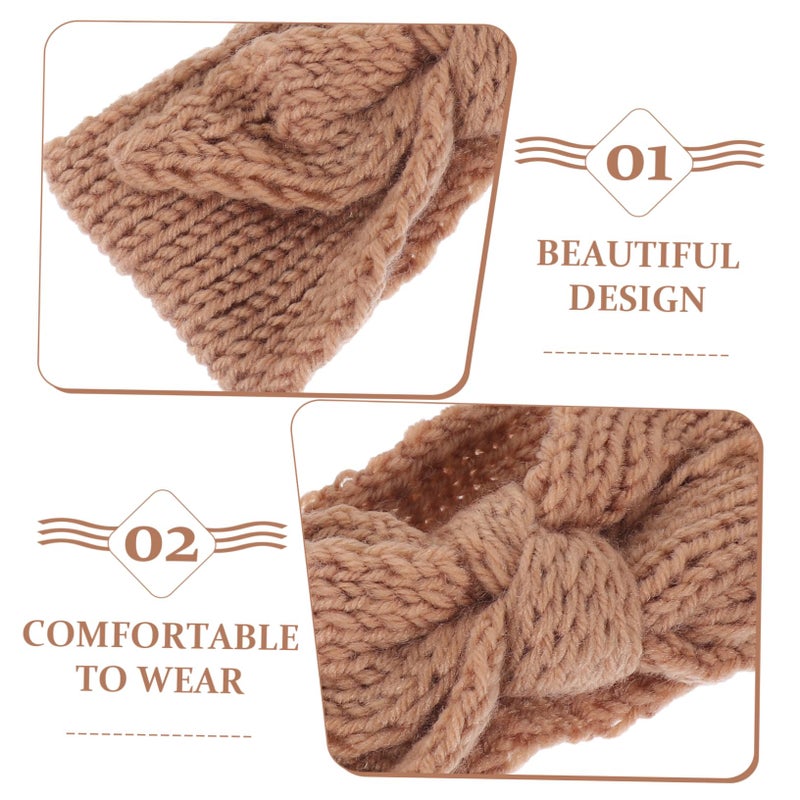 2Pcs Knitted Headbands For Boys And Girls Soft Bow Hair Bands For Toddlers Newborns - Image 4