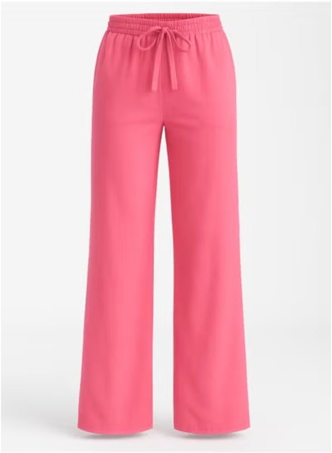 Soft Steps Women’s Wide Leg Lounge Pants – Soft Fabric, Elastic Waist, Pink-Size-XXL - Image 3