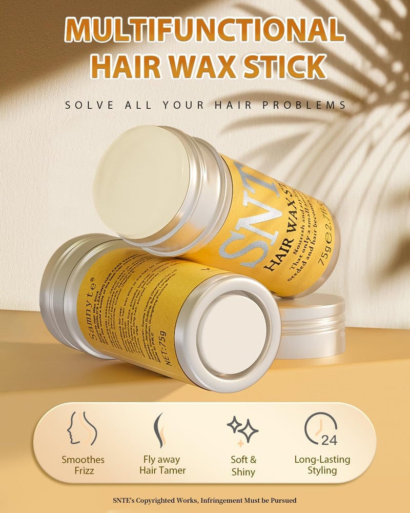 Samnyte 6Pcs Hair Wax Stick Set for Flyaways, Topsy Tail Hair Tools for Women, Teen Girls & Kids, Slick Back Hair Brush, Bun Accessories, Non-greasy Styling Tools Slick Stick, 2.7 Oz - Image 2
