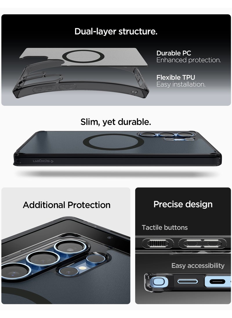 Spigen - Ultra Hybrid MagFit for Samsung Galaxy S25 ULTRA Case Cover with MagSafe (2025) - Frost Black - Image 1