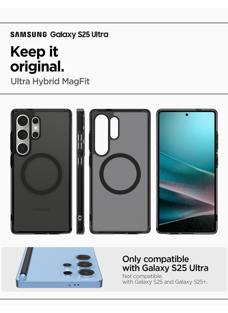 Spigen - Ultra Hybrid MagFit for Samsung Galaxy S25 ULTRA Case Cover with MagSafe (2025) - Frost Black - Image 1