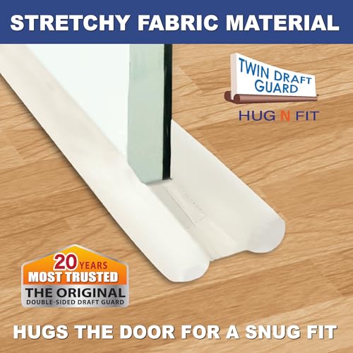 Twin Draft Guard Hug N Fit, Original Dual Draft Stopper Instantly Blocks Air from Entering, Water Repellent, Fits 28”-36” Length with 2” Energy Saver Tube - Image 3