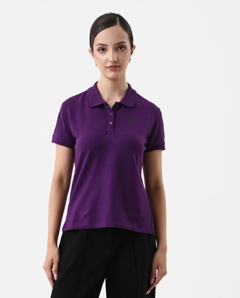 Rareism Women's Collar Button Plain Polo