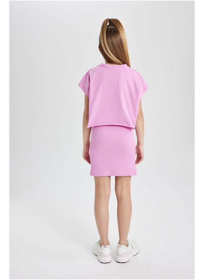 DeFacto - Girl Regular Fit Short Sleeve Knitted Dress - Image 1