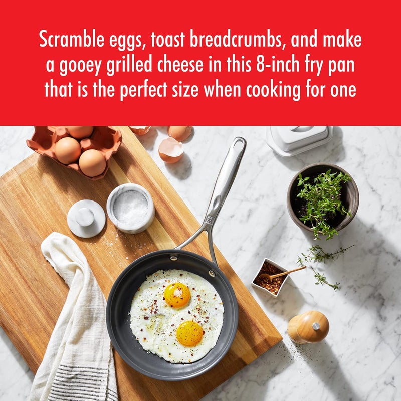 Zwilling مقلاة زويلينغ سبيريت إنرجي 8 بوصة من الفولاذ المقاوم للصدأ والسيراميك غير اللاصق - Image 4