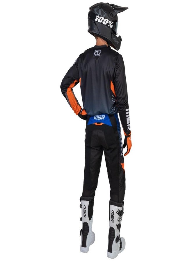 إم اس أر قميص MSR Axxis Proto للدراجات الترابية، موتوكروس، مقاس صغير، أزرق/برتقالي - Image 5