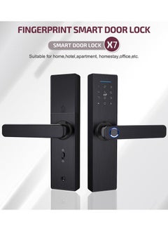 Arabest Tuya Smart Lock Fingerprint Lock Door Lock Keypad Door Lock with Handle Fingerprint Electronic Deadbolt Black  - Image 5
