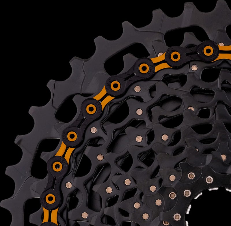 KMC Unisex's DLC 11 Chain, Black/Orange, 1/2” x 11/128” - Image 4