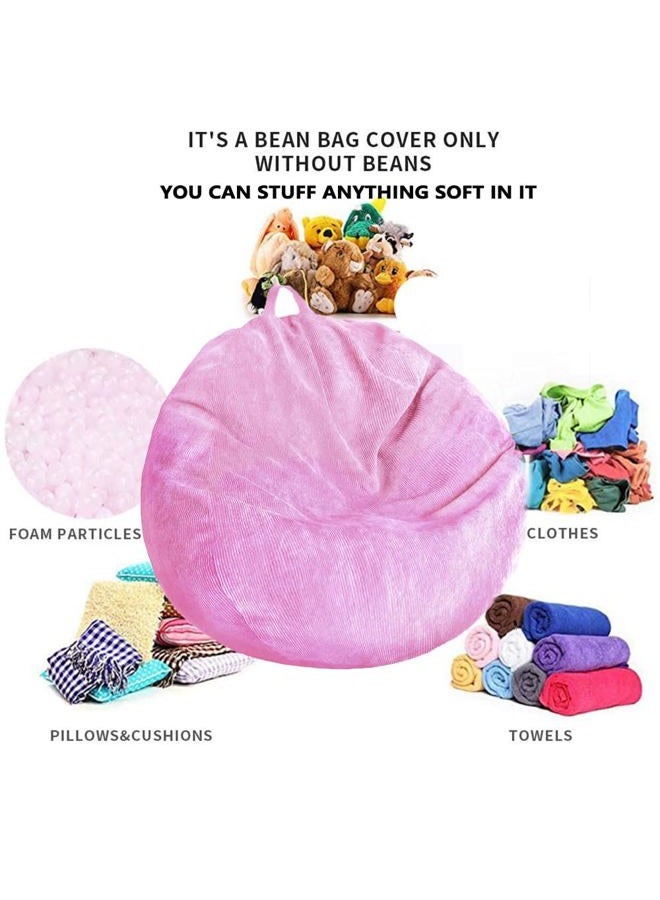 Kisoy Bean Bag Chair (No Filler), Ultra Soft Premium Corduroy Bean Bag Covers Extra Sturdy Zipper and Double Suture for Organizing Children Plush Toys or Memory Foam, for Kids and Adults - Image 5