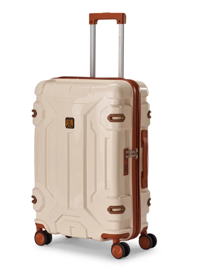 Limra Travel Bags 3-Piece Hard Shell Luggage Set Durable Polypropylene Suitcases with Spinner Wheels Cream