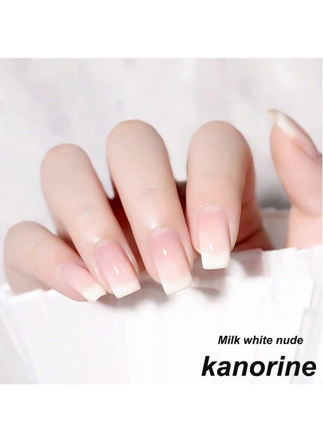 Kanorine - 15Ml Uv/Led Gel Nail Polish Milky White Nude Gel Polishtranslucent Jelly Milky White Color Coat Soak Off Long Lasting Gel Polish Nail Art Manicure Salon Diy Gel Nail Design 0.5Oz - Image 1