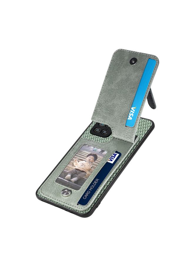 اس-توب جراب هاتف Redmi 10 من ألياف الكربون مع سحاب رأسي قابل للطي - Image 3