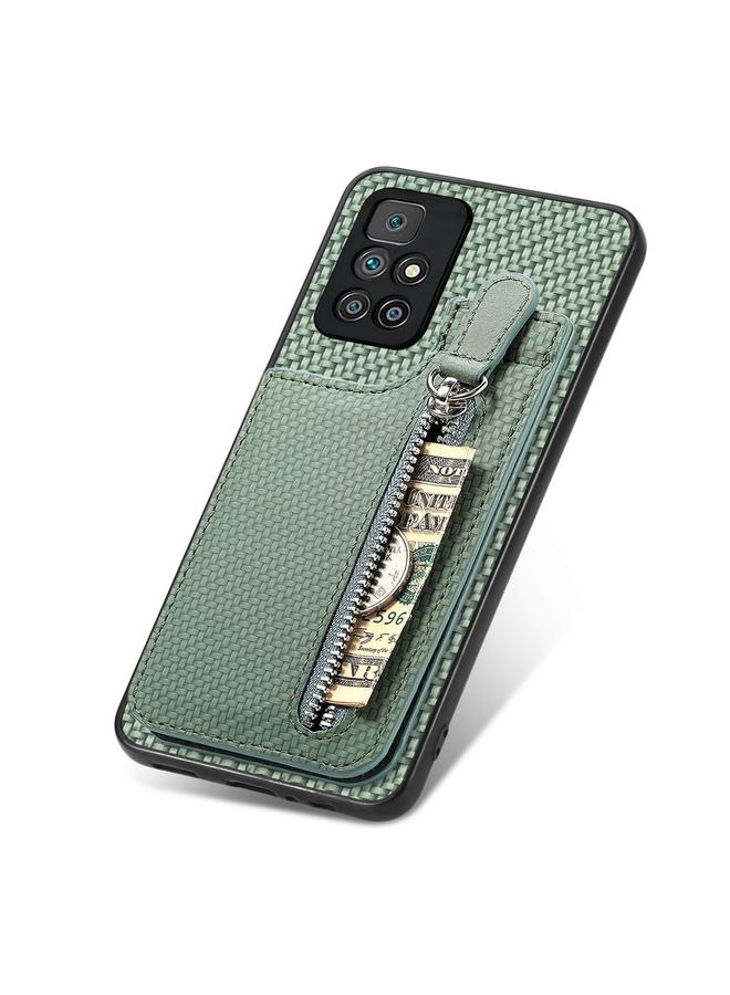 اس-توب جراب هاتف Redmi 10 من ألياف الكربون مع سحاب رأسي قابل للطي - Image 4