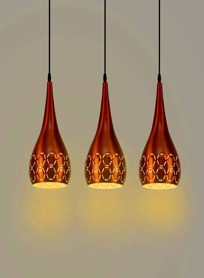 Lyse Decor Hanging Lights for Bedroom, Hanging Lamps for Living Room, Hanging Lights for Restaurants, Jhoomar and Dining Table Lamps (Copper) - Image 2