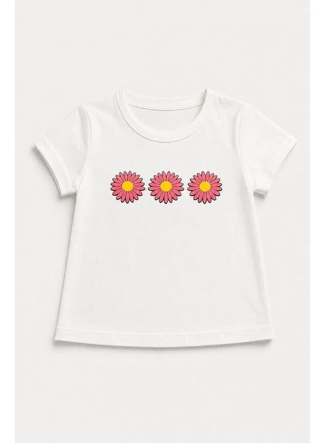 Perendi Girl's Daisy Printed Bandana Shorts Set.