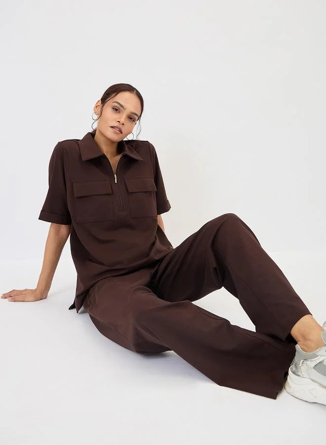 Femmella Women Brown Relaxed Fit Trousers