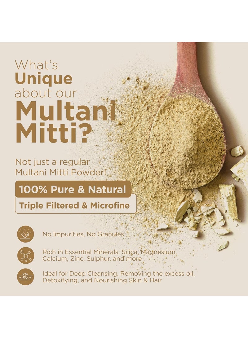 MIRFA Multani Mitti (Fuller's Earth) Powder - 250g - 100% Natural - For Face, Skin & Hair Care - Image 4