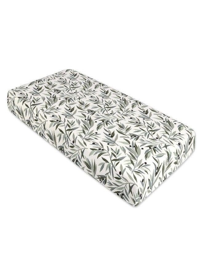Babyletto 100% Organic Cotton Crib Sheet, GOTS-Certified, Fitted 360°, Ultra-Soft and Breathable Muslin - Olive Branches - Image 2