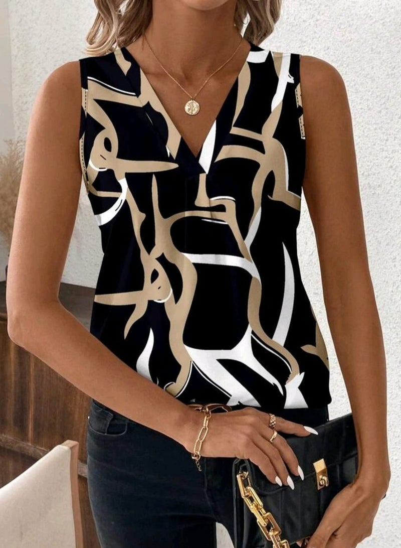 Shein SHEIN Clasi Women's Random Printed Casual Tank Top For Summer BLOUSE - Image 3