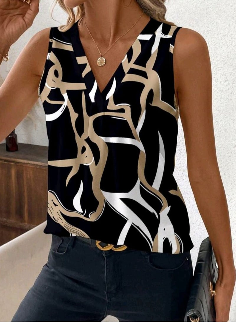 Shein SHEIN Clasi Women's Random Printed Casual Tank Top For Summer BLOUSE - Image 5