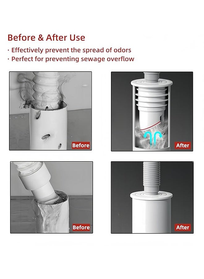 Washing Machine Drain Hose Seal, Silicone Anti-Odor Sewer Pipe Seal Ring Sealing Cover, Preventer Silicone Odor Proof Drainage Trap, Suitable for Bathroom Bathtub Kitchen Cleaning Tools - M (45 to 50mm)  - Image 2