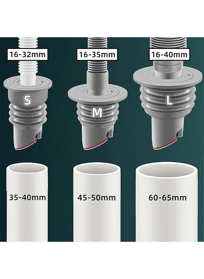 Washing Machine Drain Hose Seal, Silicone Anti-Odor Sewer Pipe Seal Ring Sealing Cover, Preventer Silicone Odor Proof Drainage Trap, Suitable for Bathroom Bathtub Kitchen Cleaning Tools - M (45 to 50mm)  - Image 5