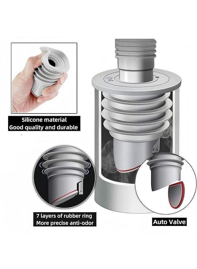 Washing Machine Drain Hose Seal, Silicone Anti-Odor Sewer Pipe Seal Ring Sealing Cover, Preventer Silicone Odor Proof Drainage Trap, Suitable for Bathroom Bathtub Kitchen Cleaning Tools - M (45 to 50mm)  - Image 3