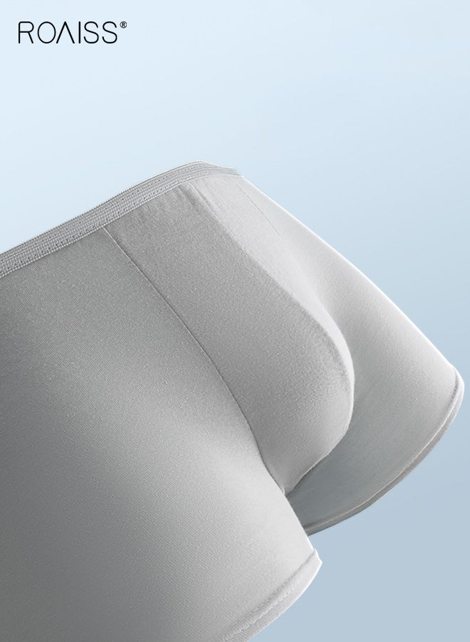 roaiss 10 Pairs Men's Disposable Briefs, Polyester-Cotton Boxer Briefs Travel-Friendly, No-Wash, Portable, Sterile Large Size Boxer Shorts Daily Disposable, Gray - Image 3